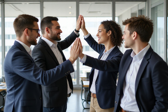 Business team celebrating success